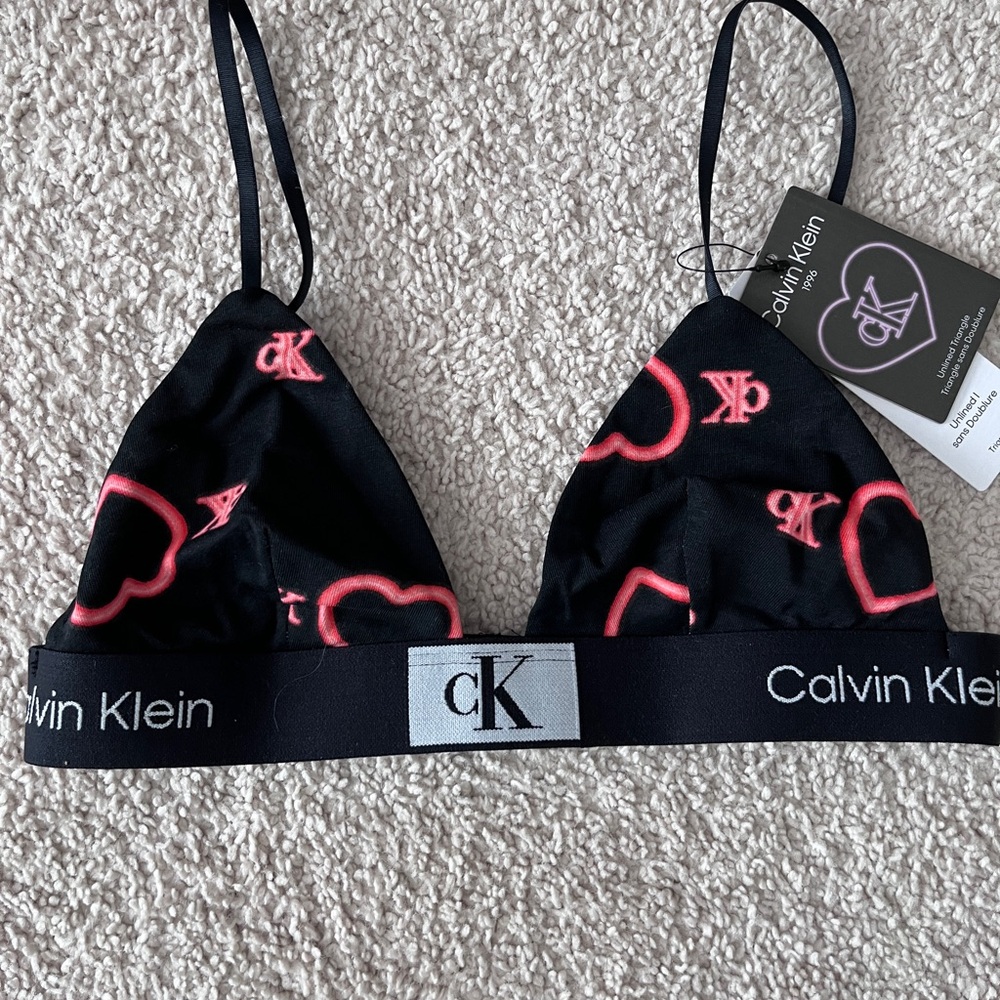 Calvin Klein hearts valentines triangle bralette